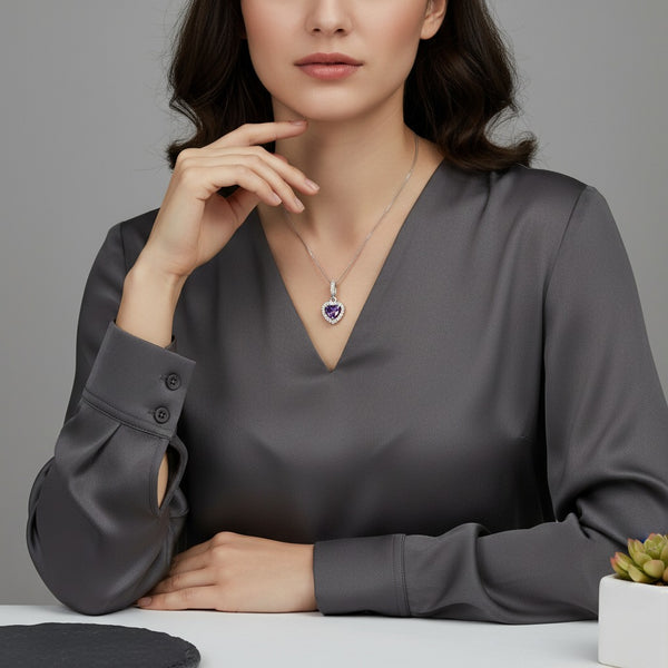 Amethyst Love Drop Pendant