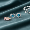 Azure Heart Halo Studs