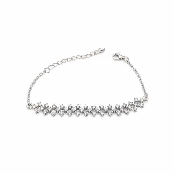 Sparkling Lattice Silver Bracelet