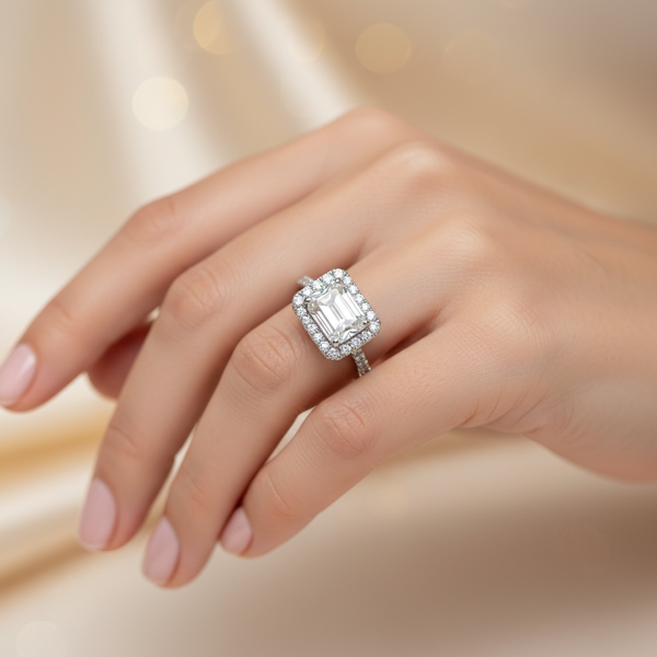 The Everlasting Emerald Halo Ring