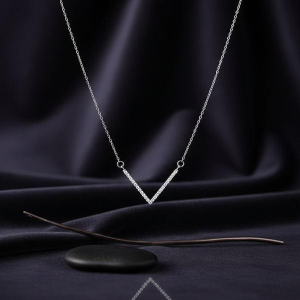 Celestial V Pavé Chevron Necklace