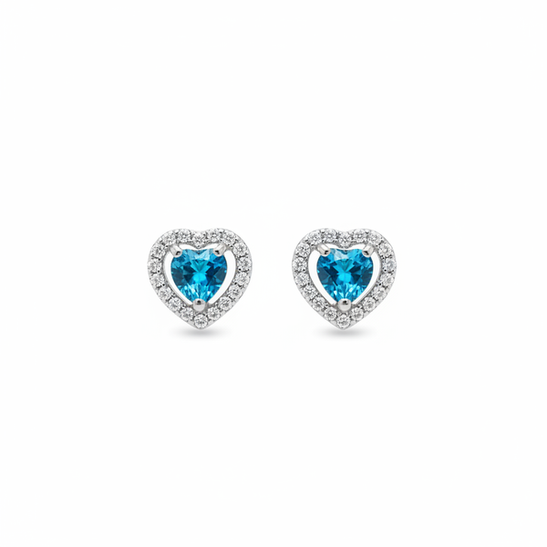 Azure Heart Halo Studs