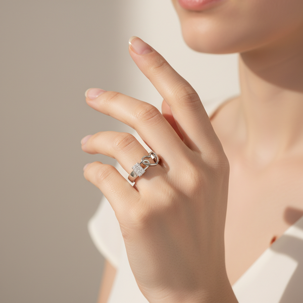 Locked in Love Heart Ring