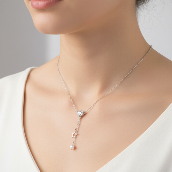 Celestial Heart Drop Necklace