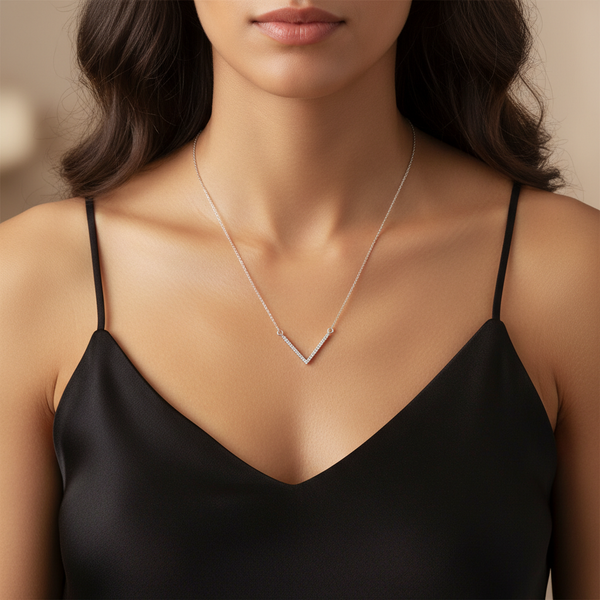 Celestial V Pavé Chevron Necklace