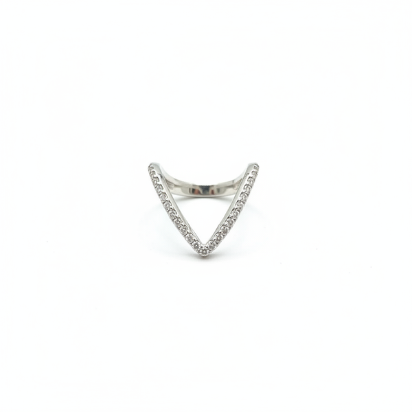 Pavé Diamond "V" Chevron Ring