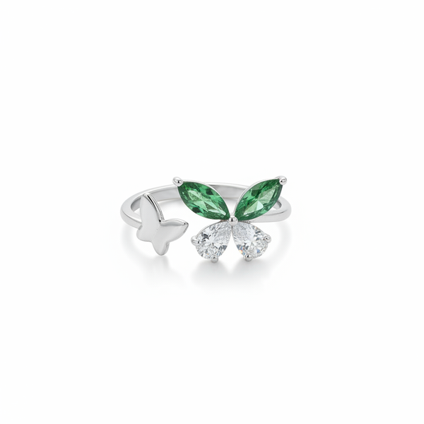 Emerald Meadow Butterfly Ring