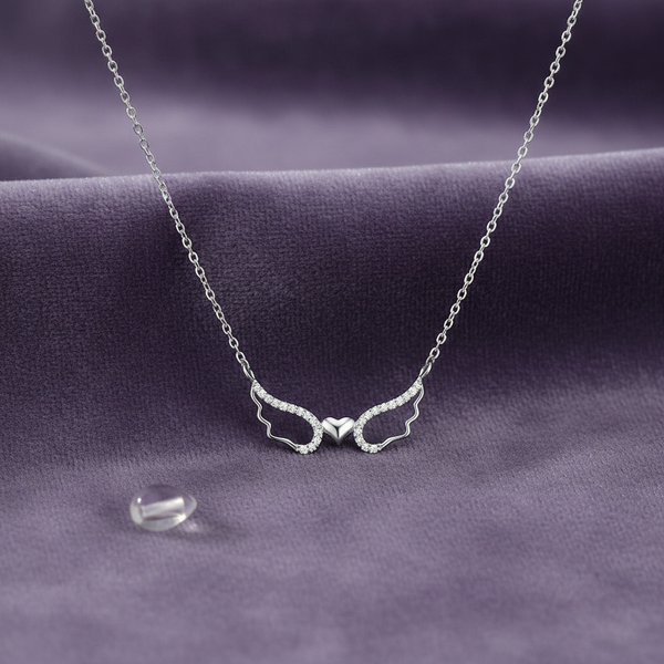 Ethereal Guardian Heart & Wings Necklace