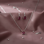 Crimson Teardrop Pendant Set