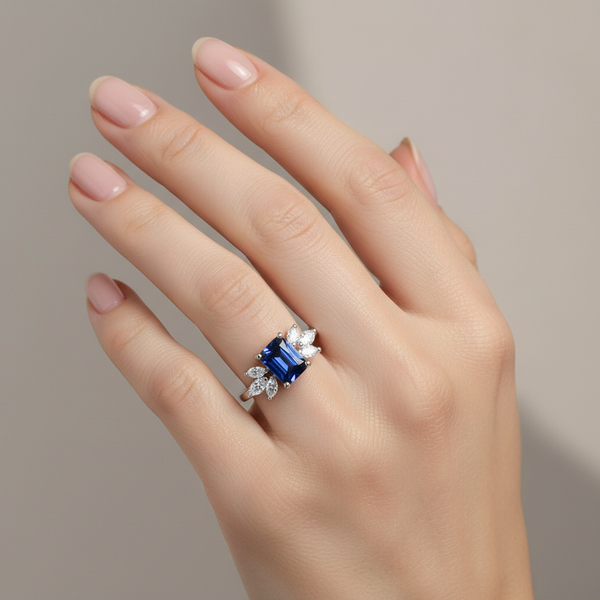 Midnight Bloom Cluster Ring