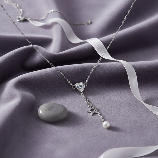 Celestial Heart Drop Necklace